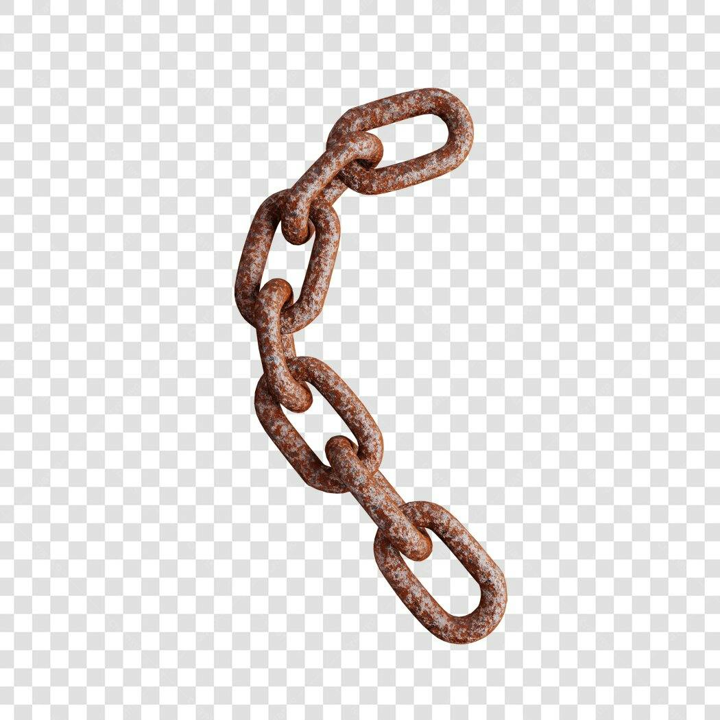 Elemento decorativo Cadeia enferrujada PNG com fundo transparente