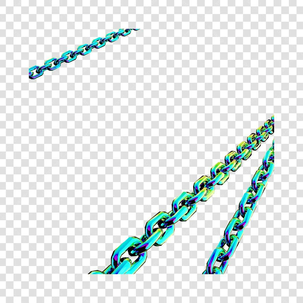 Banner com Corrente Iridiscente PNG com fundo transparente