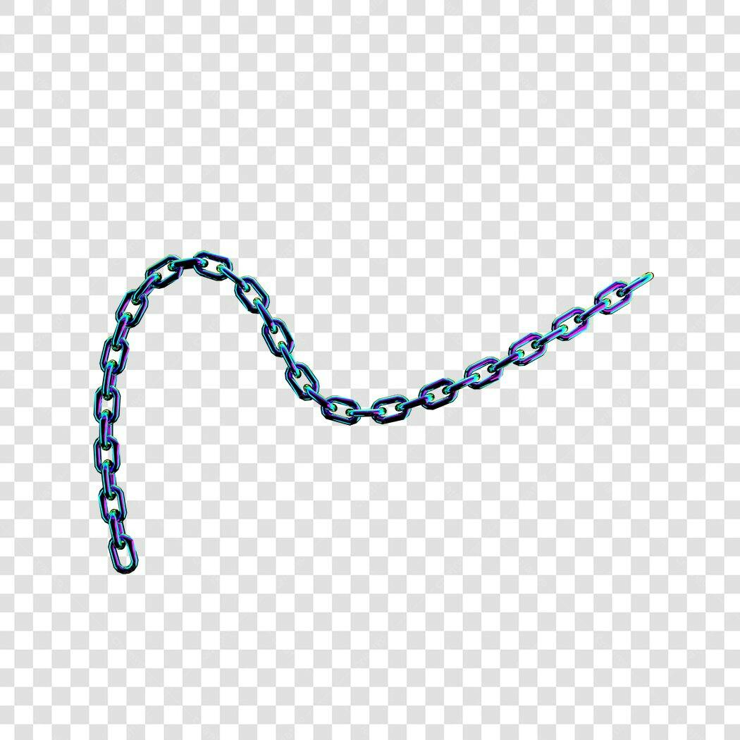 Elemento PNG Cadeia Arco-íris com fundo transparente