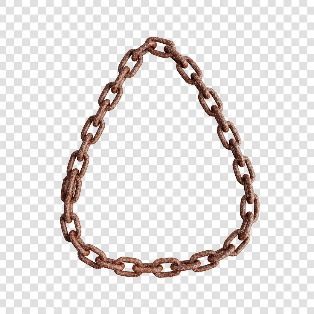 Moldura PNG com corrente enferrujada fundo transparente