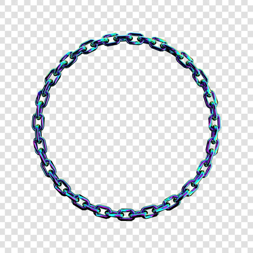 Moldura PNG com fundo transparente corrente metálica