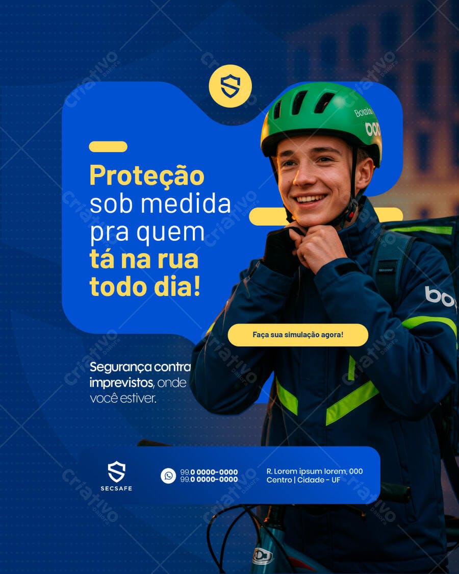 Flyer Segurança para Motoboy PSD Editável