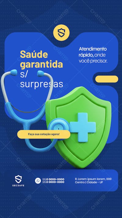 Seguro Saúde Garantia sem surpresas social media story