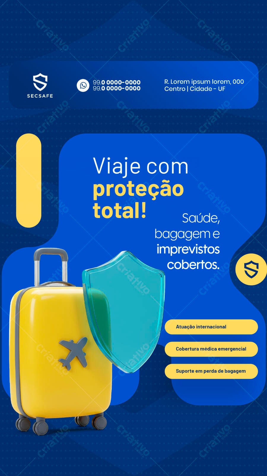 Flyer para Viagem Segura PSD Editável