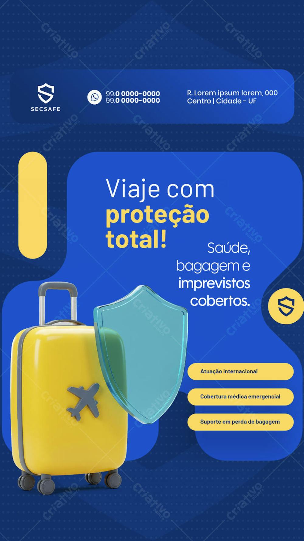 Seguro Viagem com proteção total social media story
