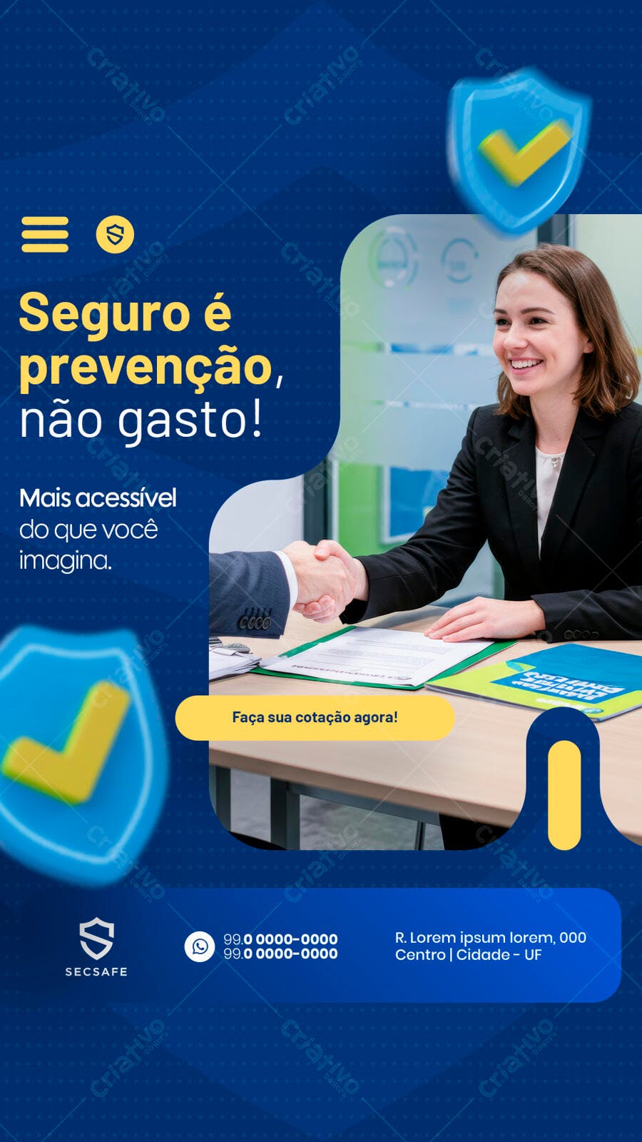 Flyer para Seguro de Prevenção PSD Editável