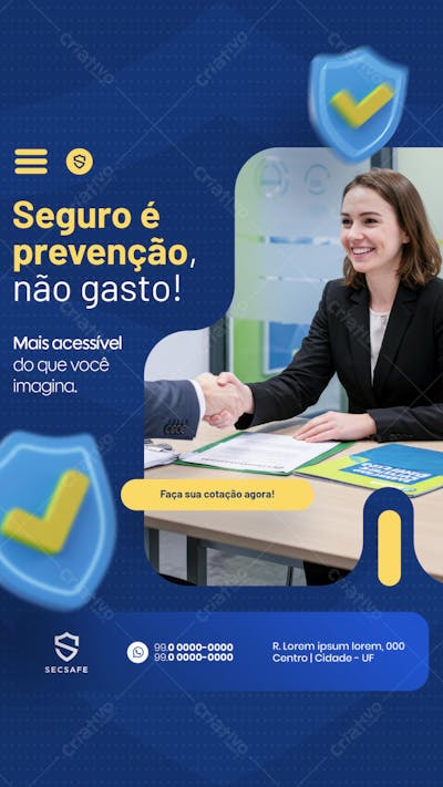 Seguro é prevenção e não gasto social media story