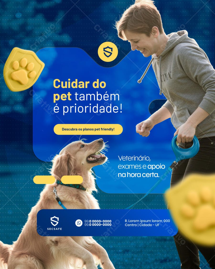 Flyer para Plano de Saúde Pet PSD Editável