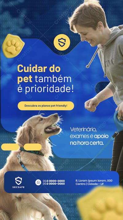Seguro Saúde Pet Cuidar do Pet também é prioridade social media story