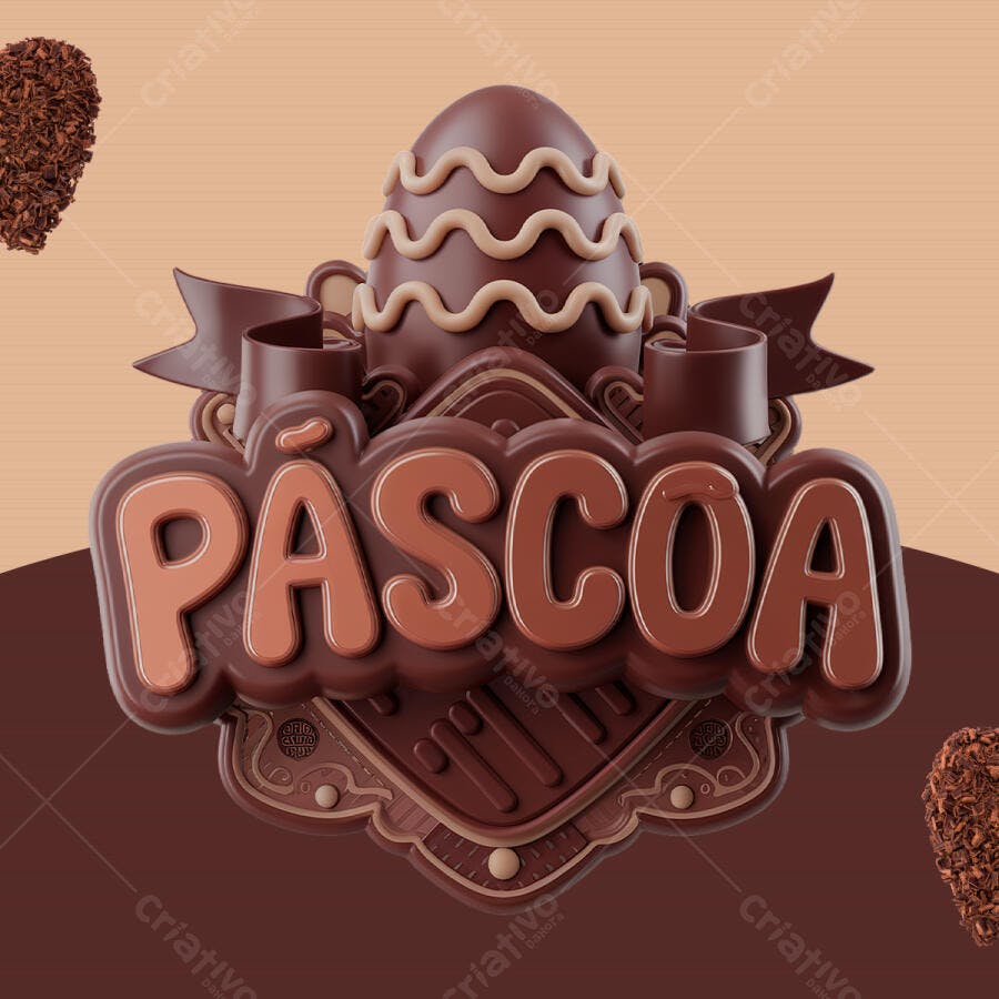 Banner Páscoa com Chocolate PSD Editável