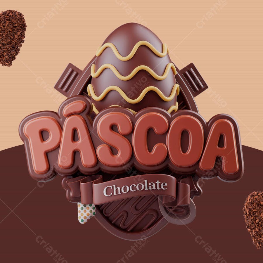 Flyer Páscoa Chocolate PSD Editável