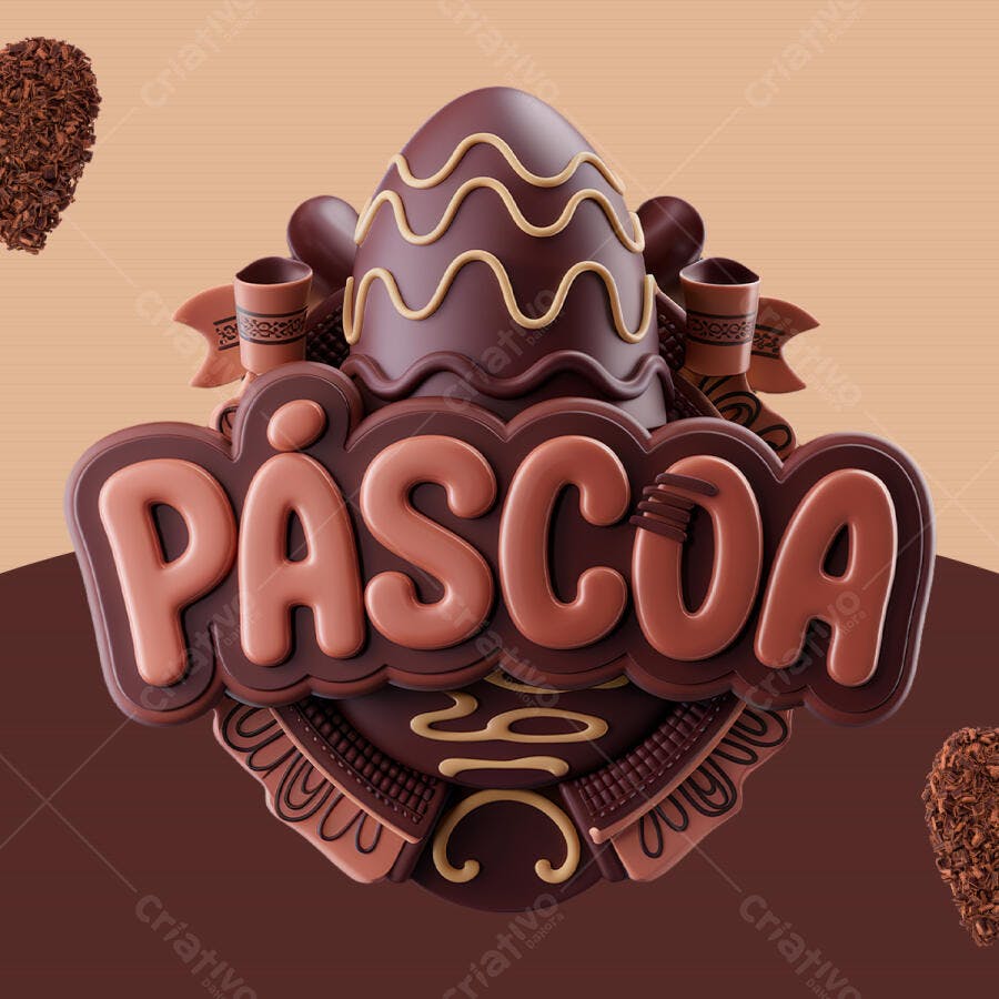 Arte Páscoa PSD Editável