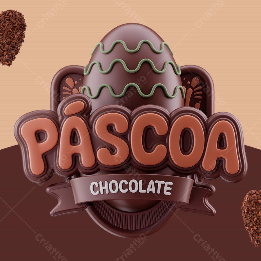 Arte Páscoa Chocolate PSD Editável