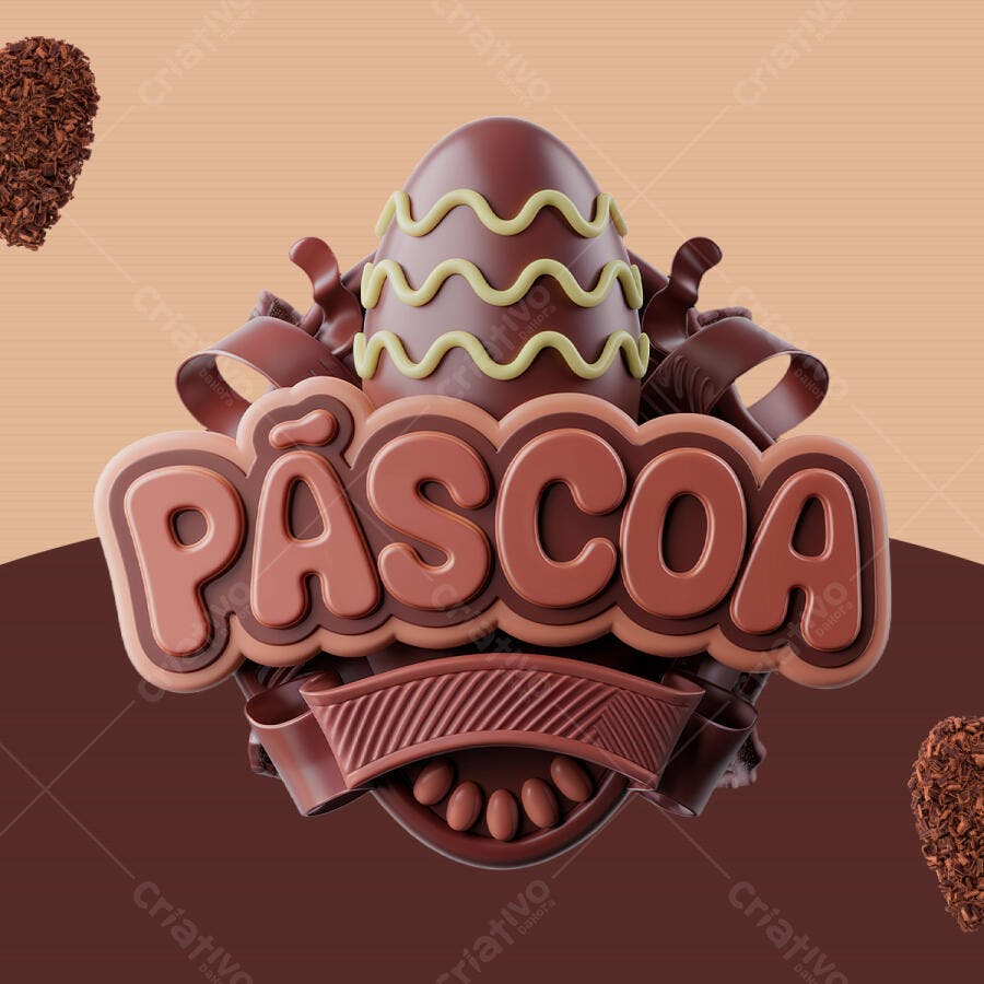 Banner Páscoa em tons Marrons PSD Editável