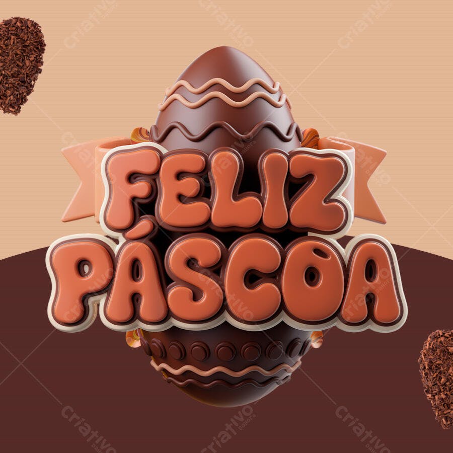 Arte Páscoa PSD Editável