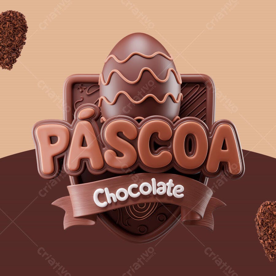 Banner Páscoa Chocolate PSD Editável