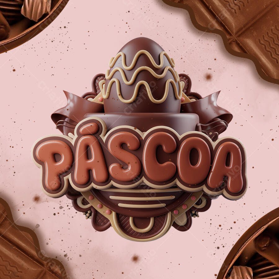 Flyer Páscoa em Chocolate PSD Editável