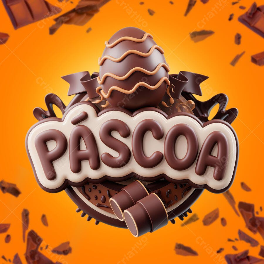 Banner Páscoa com Chocolate PSD Editável