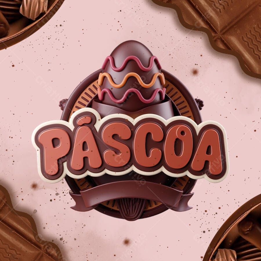 Flyer Páscoa em Chocolate PSD Editável