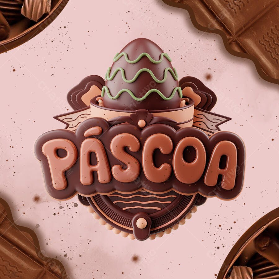 Banner Páscoa em 3D PSD Editável