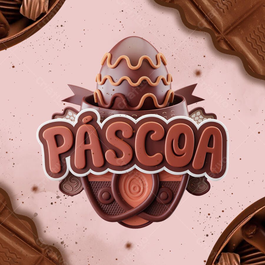 Arte Páscoa PSD Editável