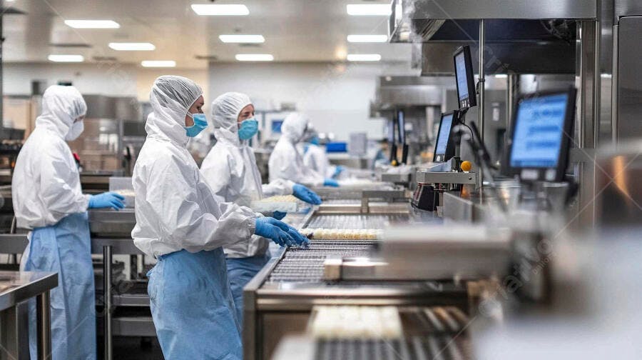 Trabalhadores em Fábrica de Alimentos