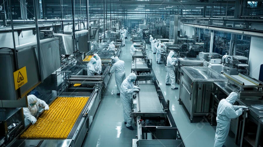 Fábrica de alimentos produção industrial