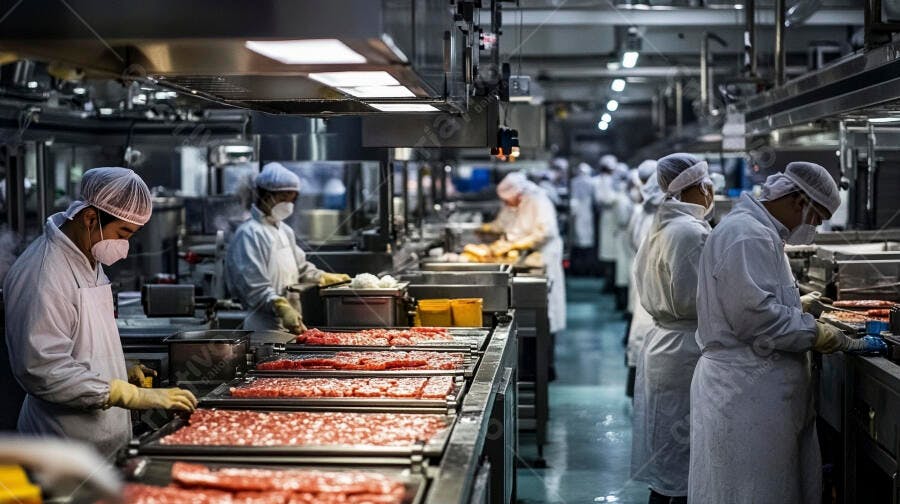Linhas de produção de carne indústria alimentícia