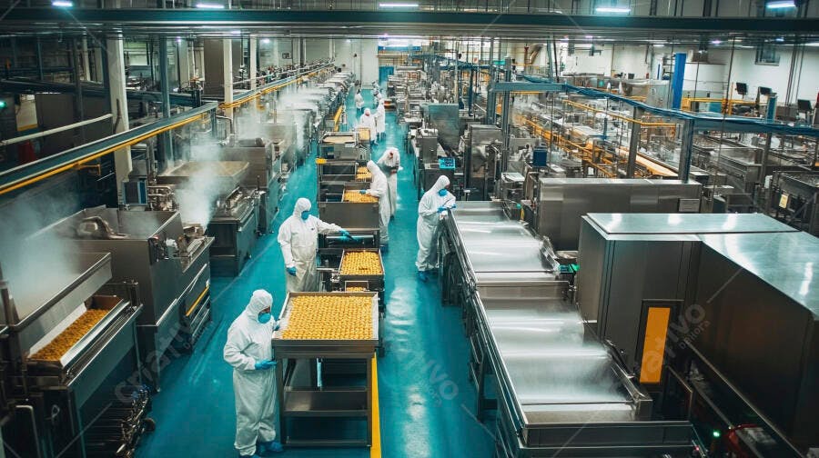 Fábrica de alimentos produção industrial