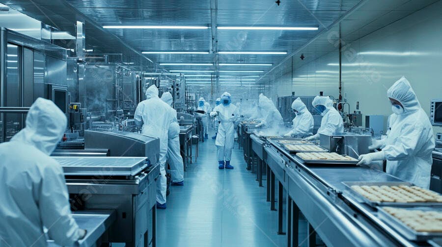 Trabalhadores em Fábrica de Alimentos