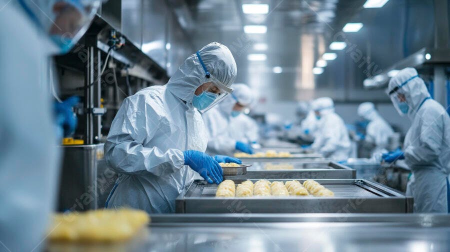 Trabalhadores em Fábrica de Alimentos