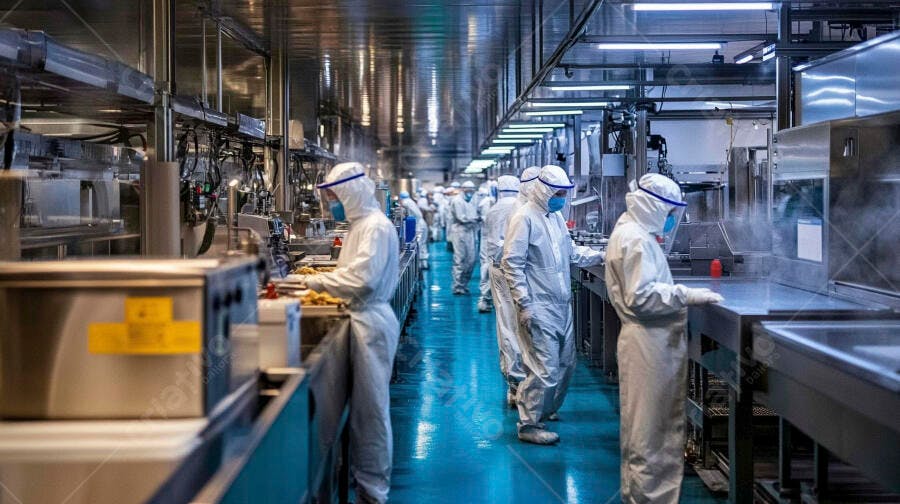 Trabalhadores em Fábrica de Alimentos