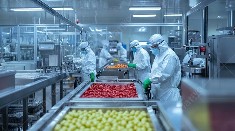 Linha de produção de tomates e outras frutas