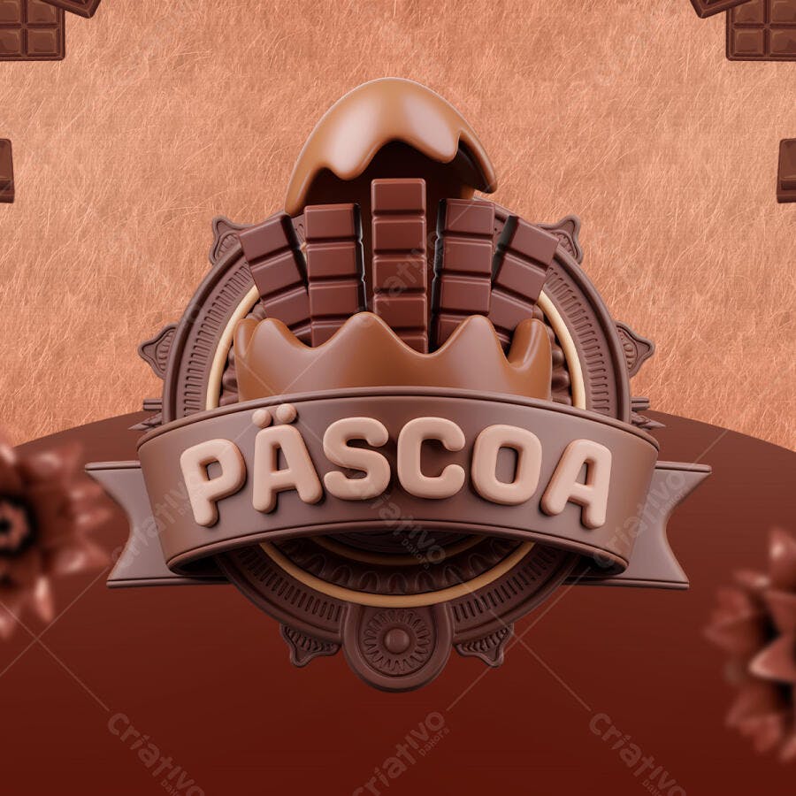 Banner Páscoa com Chocolate PSD Editável