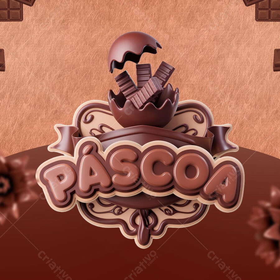Banner Páscoa com Chocolate PSD Editável