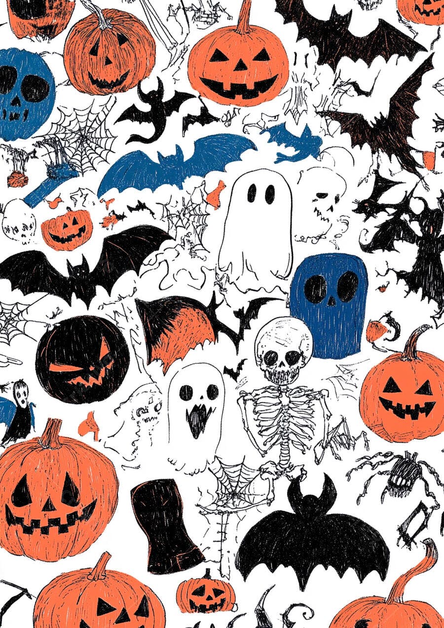 Desenhos de Halloween Abóboras Mortos-Vivos