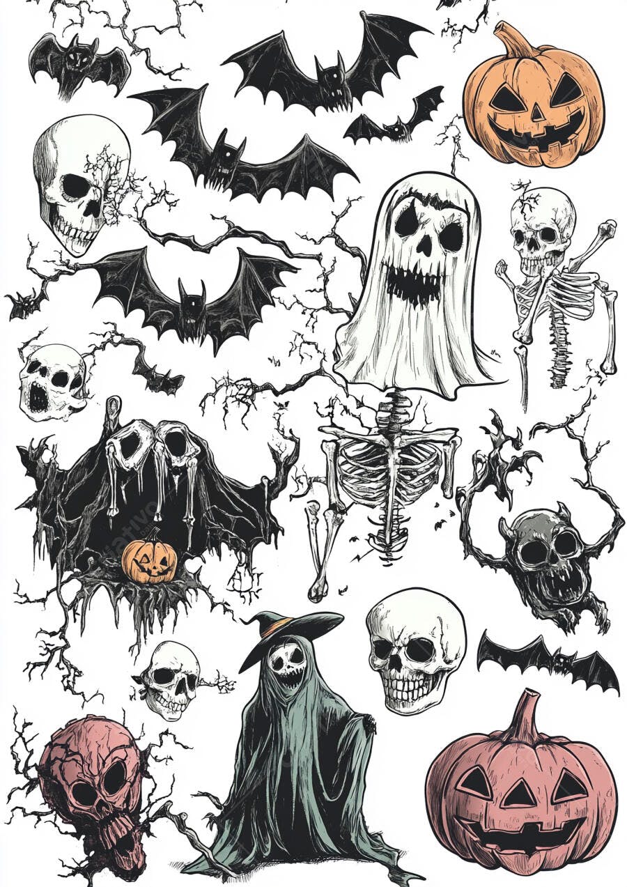 Coleção de Ilustrações de Halloween
