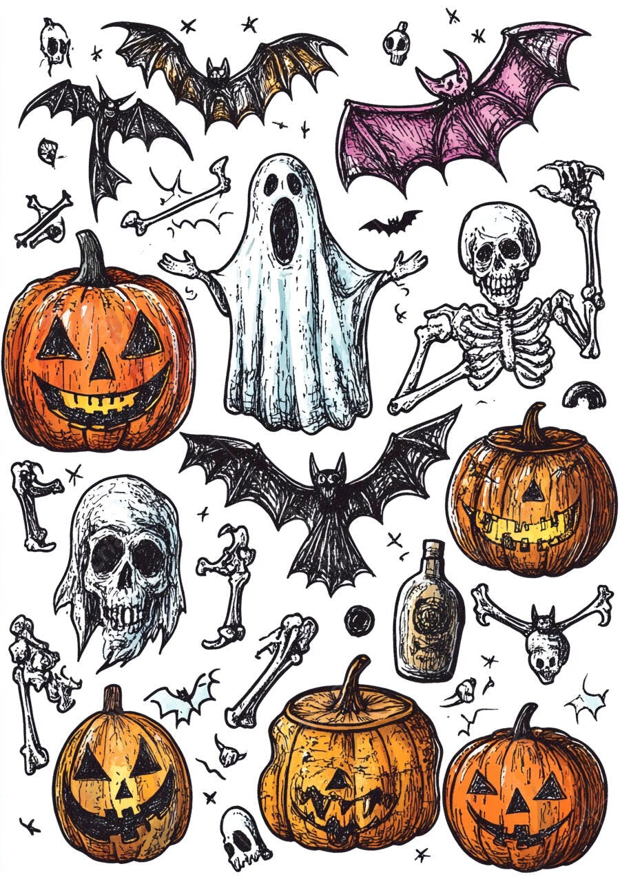 Abóbora Halloween Mortos Vivos
