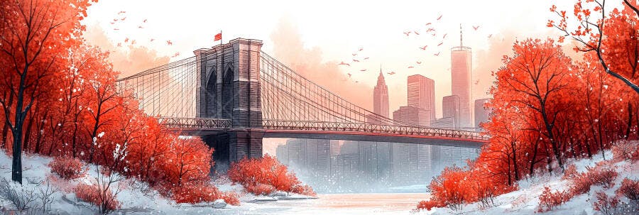 Ponte do Brooklyn nevada inverno