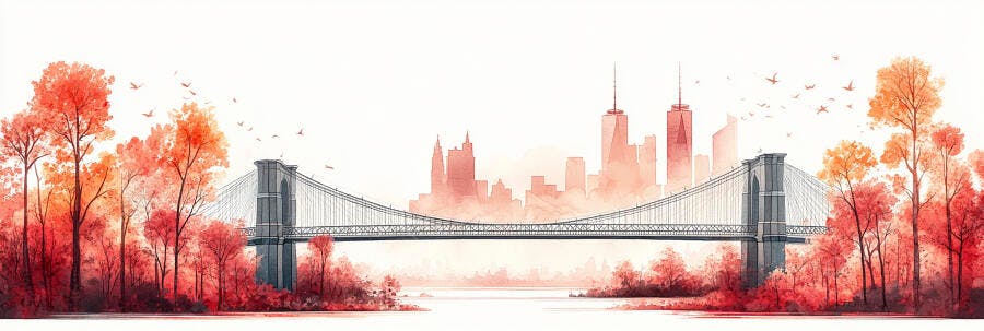 Ponte do Brooklyn outono Nova York