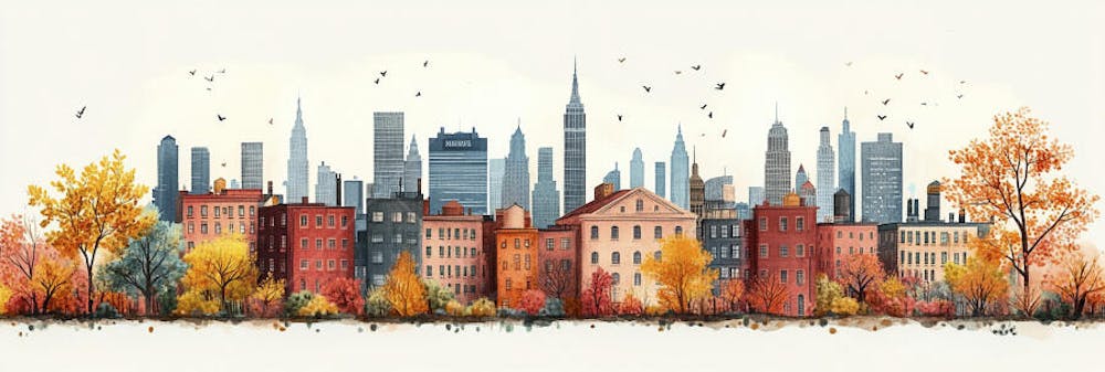 Uma ilustração horizontal da Ponte do Brooklyn 010