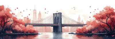 Uma ilustração horizontal da Ponte do Brooklyn 016