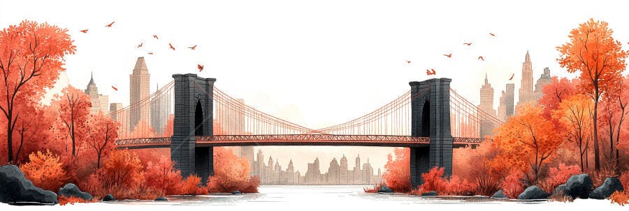 Ponte do Brooklyn Outono Nova York