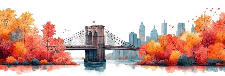 Ponte do Brooklyn Outono Nova York