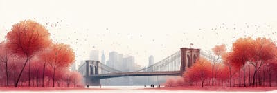 Uma ilustração horizontal da Ponte do Brooklyn 023