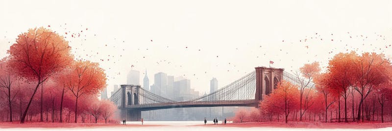 Uma ilustração horizontal da Ponte do Brooklyn 023