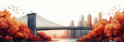 Uma ilustração horizontal da Ponte do Brooklyn 024
