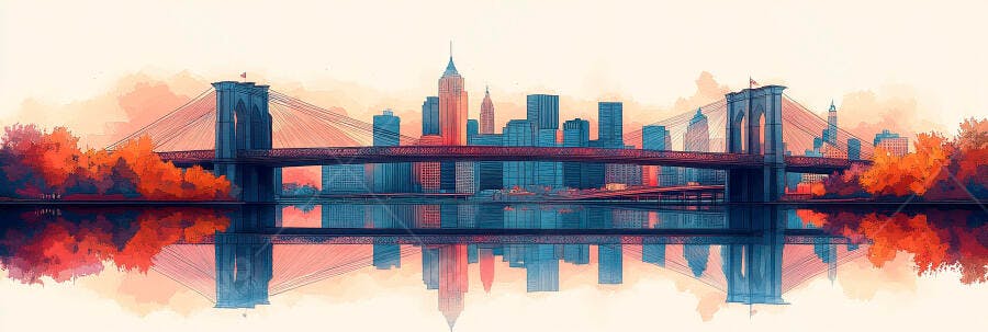 Ponte do Brooklyn Outono Nova York