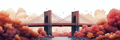 Uma ilustração horizontal da Ponte do Brooklyn 031
