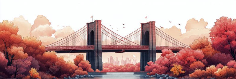 Uma ilustração horizontal da Ponte do Brooklyn 031